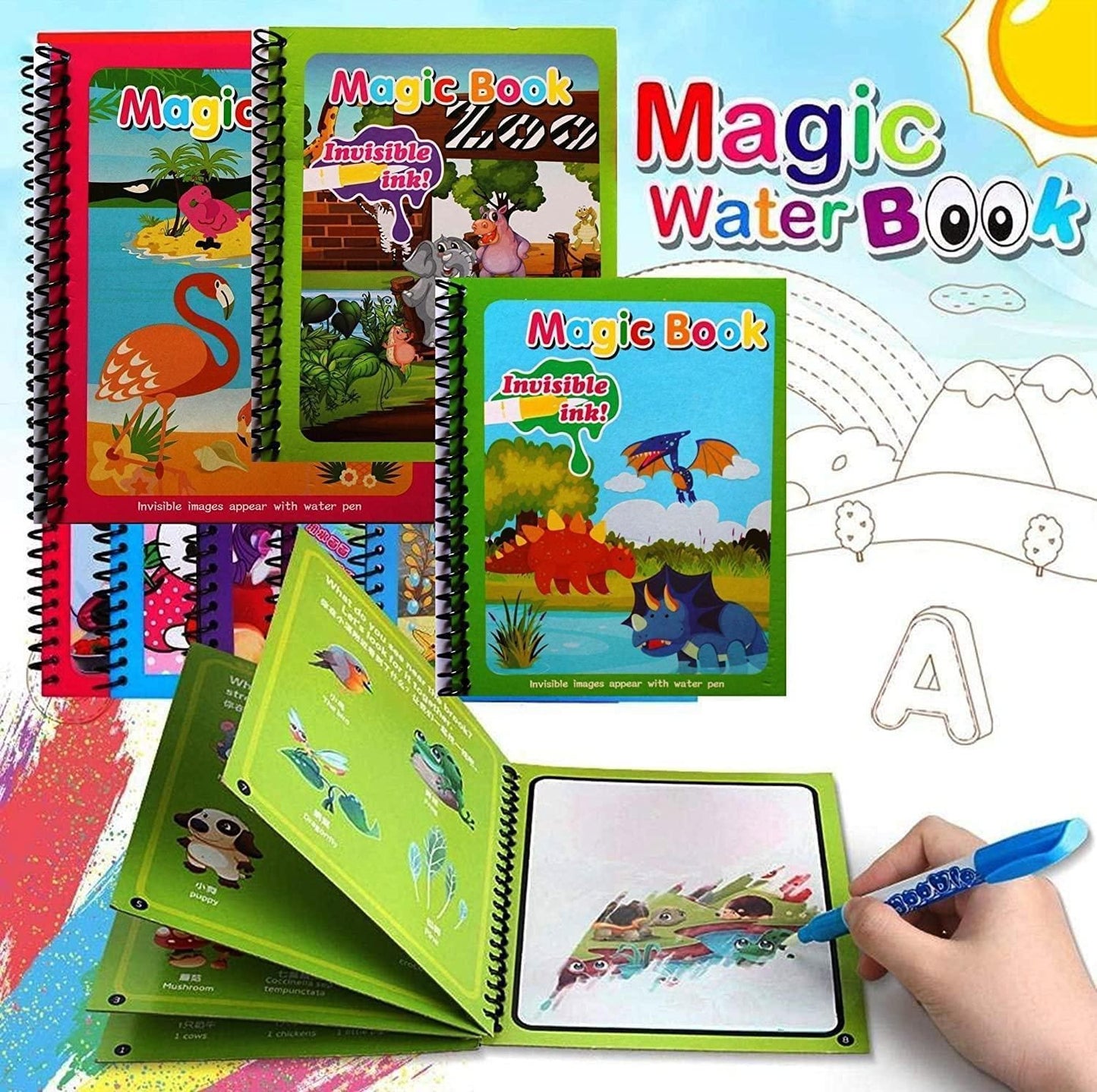 Reusable Magic Water Painting Book (get 4)