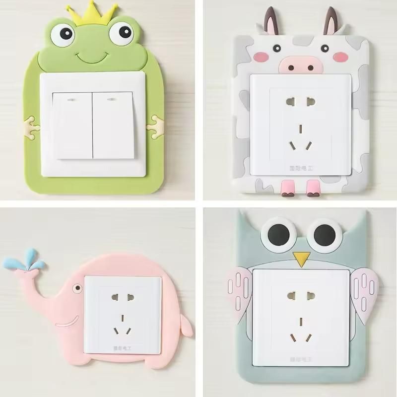 Cute Cartoon Power Socket Stickers (Pack of 4)