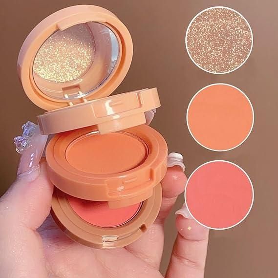 Face Blusher + Highlighter with Mini Compact