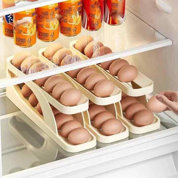 Automatically Rolling Egg Container